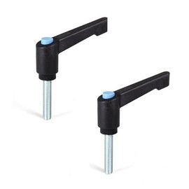 KINETIK MSystem® 2x M6 Clamping Lever Clamping Lever Adjustable Thread Steel Galvanised Plastic Size M6 x 40 mm