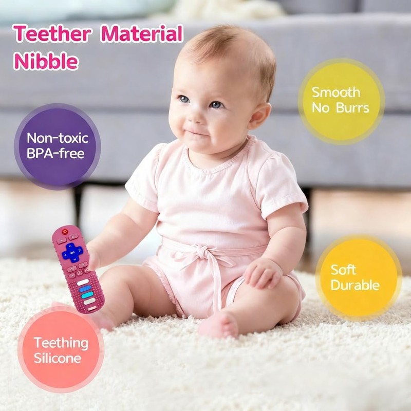 Baby Teether Toy,TV Remote Control Shape Teething Relief Chew Toy