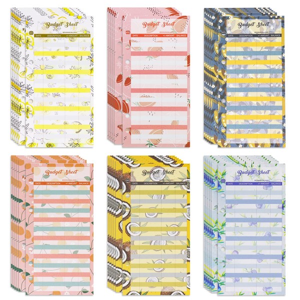 36 Piece Budget Sheets Set, 6 Holes A6 Binder Budget