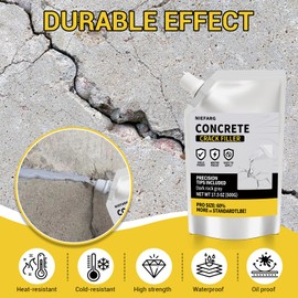 Concrete Crack Filler, Magic Crack Filler for Concrete, High Elasticity Cement Crack Filler, Self Leveling Quick Drying Sealing Adhesive for Outdoor Driveway, Patio, Waterproof (17.6 Floz)