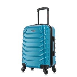 InUSA ENDURANCE Luggage with Spinner Wheels | Durable Lightweight Hardshell Suitcase, Spacious Travel Bag with Handle and Trolley | 20-Inch Carry On Small Luggage | Teal
