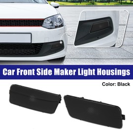 X AUTOHAUX Pair Car Front Bumper Side Marker Lights Lamps Cover Turn Signal Parking Lights Lamps Housing Accessories Fit for Volkswagen Golf GTI 2010-2014 Black 5K0 945 071 5K0 945 072