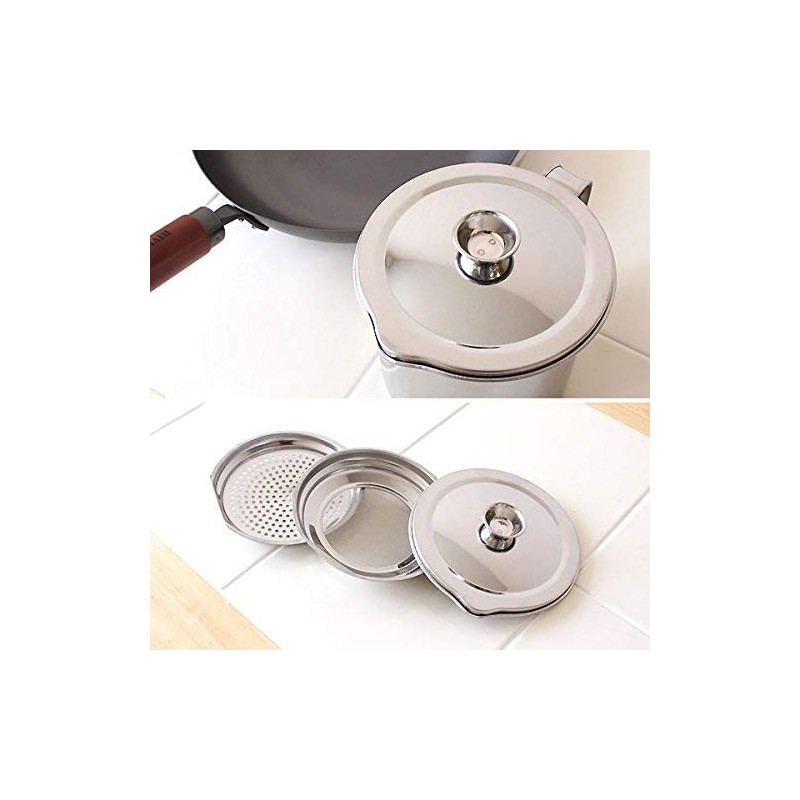 Made in Japan, Double Pan, All Stainless Steel Oil Pot