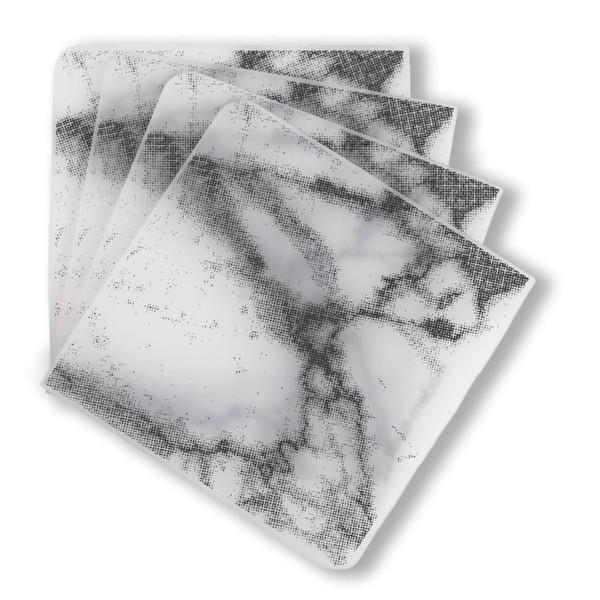 modern-twist Set of 4 Coasters 100% plastic free silicone tabletop, dining, decoration, modern design, Marble Print, Gray