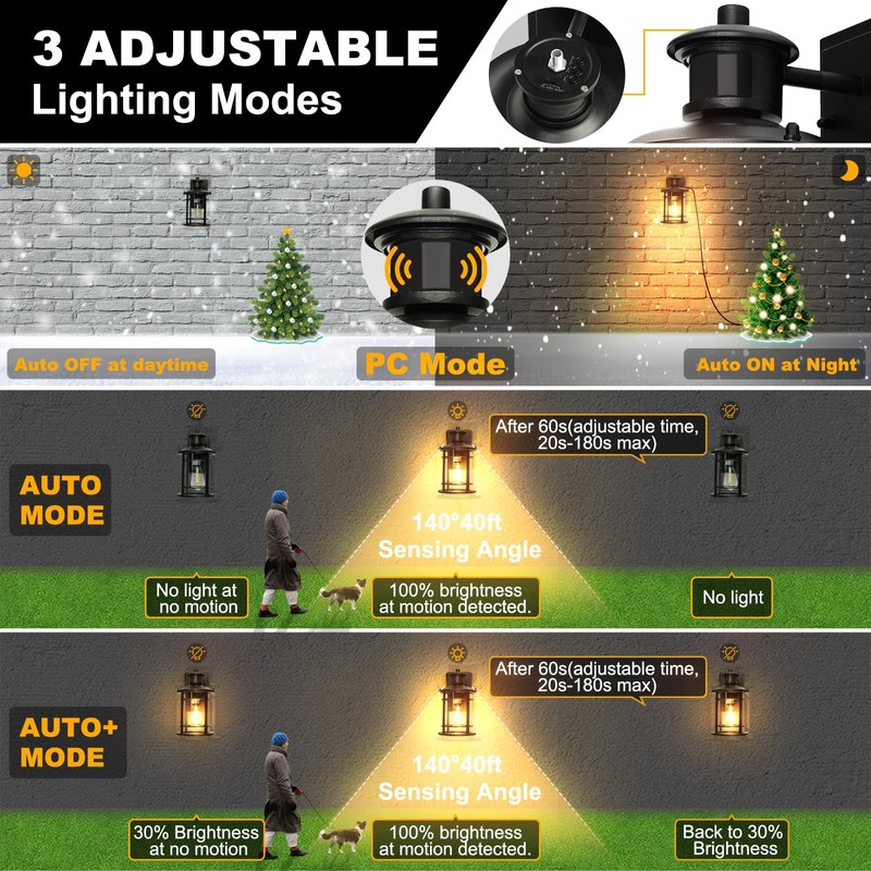 Outdoor Wall Light Fixtures, Dusk to Dawn Motion Sensor Outdoor