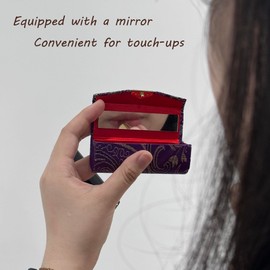 MIAO JIN 6PCS Lipstick Case with Mirror Bulk, Small Lipstick Holder for Purse, Storage Box Mini Floral Jewelry Cosmetic Case (Random Color)