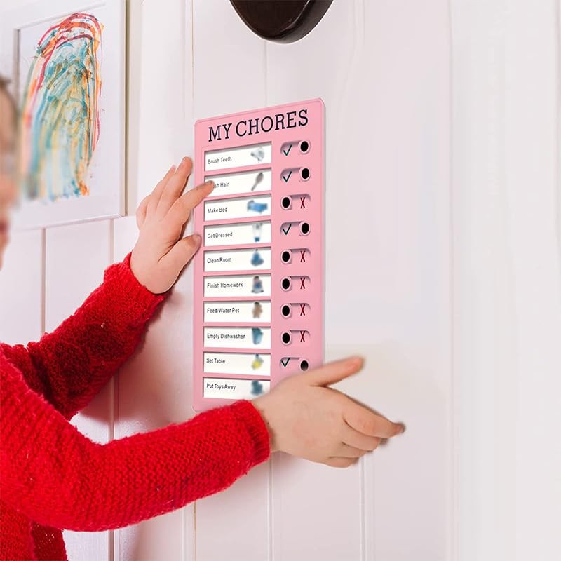 AIMALL Reusable Plastic Chore Chart Board, 7.87 x 4.72 Inches,