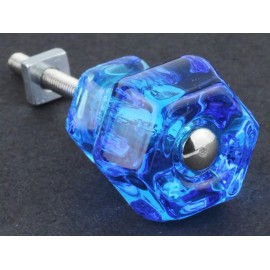 Eclectic Knobs & Decor 1 Vintage Style Depression Glass Cabinet Knobs Pull Victorian Turquoise Blue