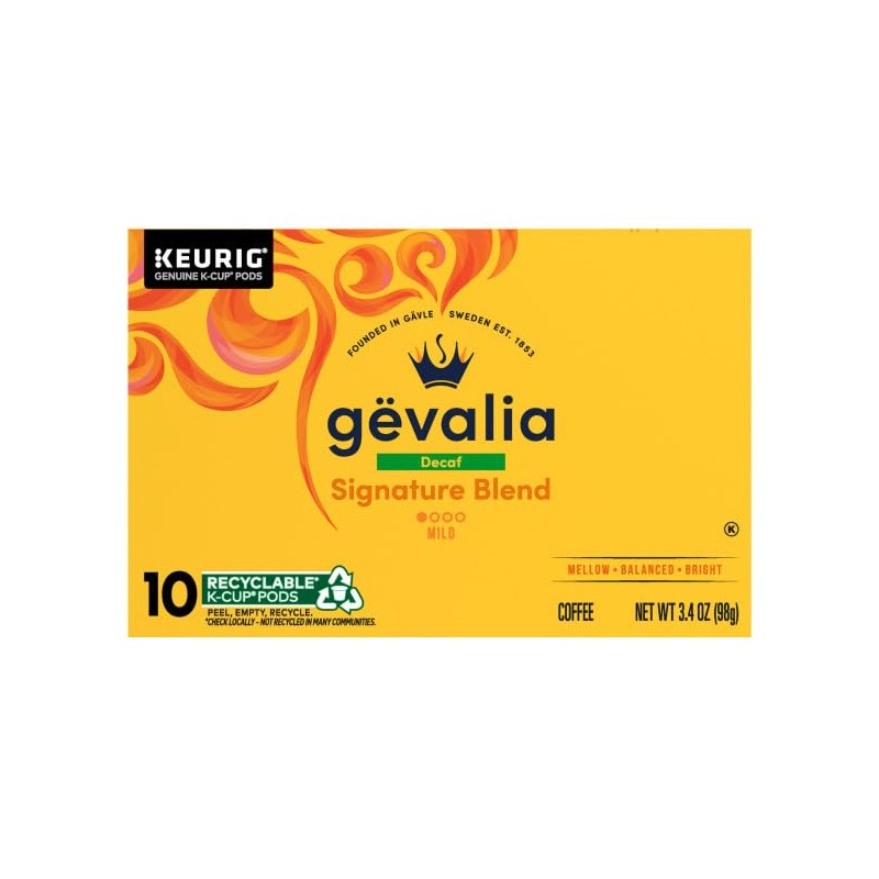 Gevalia Blend Decaf Mild Light Roast K-Cup Coffee Pods, 3.4