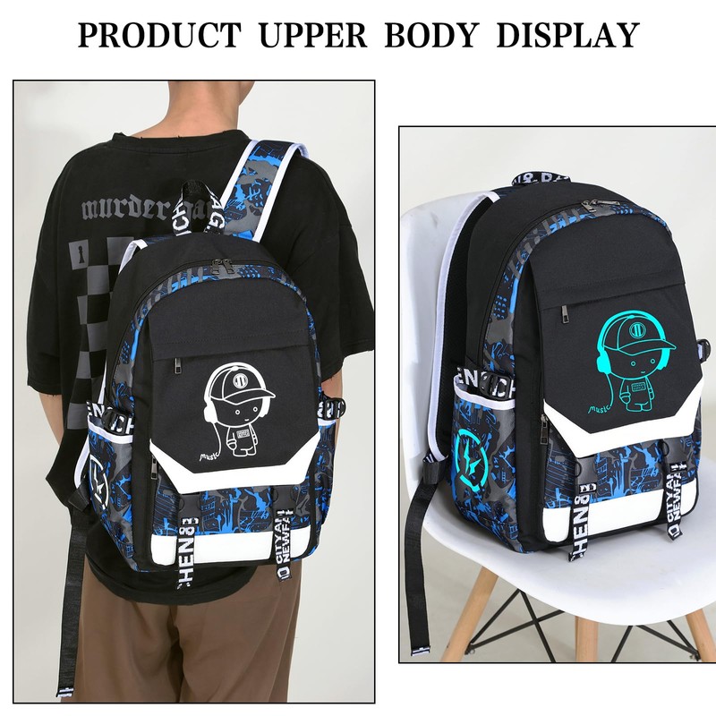 RM Family - Mochila luminosa para niños, 15.6 pulgadas con