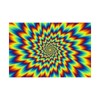 Pulsating Fiery Flower Optical Illusion Poster: Vibrant Swirl Color Spectacle