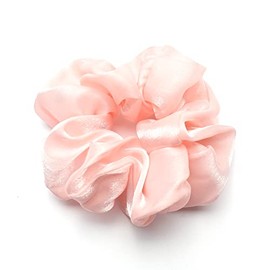 QinGoo Organza Elastic Hair Band Ponytail Holder Women's Hair Accessories Headdress Elegant Hair Accessory 1 Piece (Pink)