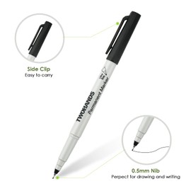 TWOHANDS Permanent Markers Ultra Fine Tip, 0.5mm, Extra Fine Point, Black, 72 Count, 21632