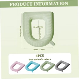 Toilet Seat WarmerToilet Seat Cover 4Pcs U-Shaped Universal Waterproof Toilet Seat Cushion with Lifting Handle EVA Soft Thickened 15.4x16.9in Toilet Seat Pad Toilet Accessories Toilet Seat Pad