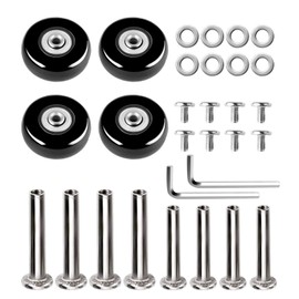 Akunsz Wheels, Replacement Suitcase Caster, Suitcase, Carry Bag, Tire Replacement, Repair, Replacement for DIY, Replacement Wheels, Silent Series, Diameter 1.8 inches (45 mm), Width 0.7 inches (18 mm), Set of 4 (45 mm)