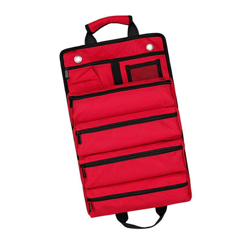 Tool Roll Bag Large Capacity 5 Grids Waterproof Portable Canvas