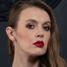 Namana Gold Plated Chain Earrings for Women, Yellow Gold Chain Earrings for Women in a Rose Pattern with Cubic Zirconia Stones, Gold Stud Earrings for Women with a Hanging Chain