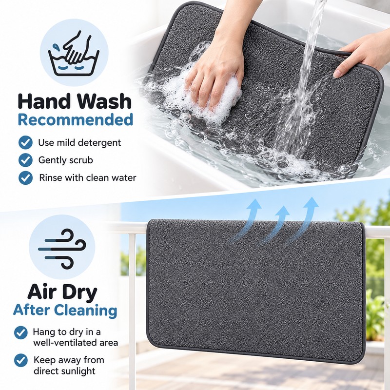 Flannel Floor Mat for Kitchen & Bathroom – Non-Slip Absorbent