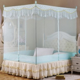 [Living Peace] Steel Frame Square Mosquito Net (150x200cm) (Blue)