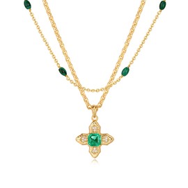 LOYATA Gold Layered Coin Necklaces for Women，14K Gold Plated Layered CZ Diamond Coin Necklace Dainty Trendy Gold Layering Pendant Necklace Jewelry for Women