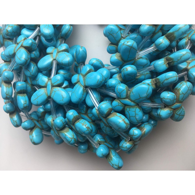 Blue Howlite Turquoise Butterfly Shape Beads 15x20mm 15.5" StrandL8