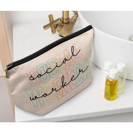 Ayxvt Social Worker Gifts Makeup Bags, Social Worker Gifts for Women, Gifts for Social Workers Cosmetic Bag, Social Worker Appreciation Gifts Makeup Pouch, Social Work Gifts Zipper Pouch