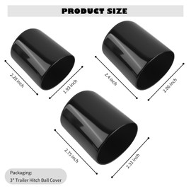 3PCS Trailer Hitch Ball Cover Kit,1-7/8",2",2-5/16" Trailer Ball Cover for Protecting Trailers Balls,Multi-Size Trailers Accessories Balls Hitch Covers for Boat Truck