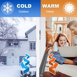 Door Draft Stopper, 37 Inch Adjustable Under Door Draft Blocker Sound Proof Draft Guard for Bottom of Doors Seal Gap, Reduce Noise, Cold Air, Dust, Odor, Light, Fit for Interior/Exterior Doors