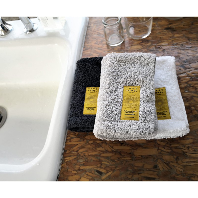 TRUE TOWEL Classic SUGOI Wash Towel, Luxury Imabari Towel (Gray)