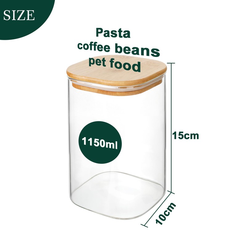 LIBWYS Kitchen Glass Jars Set with Bamboo Lids for Storage