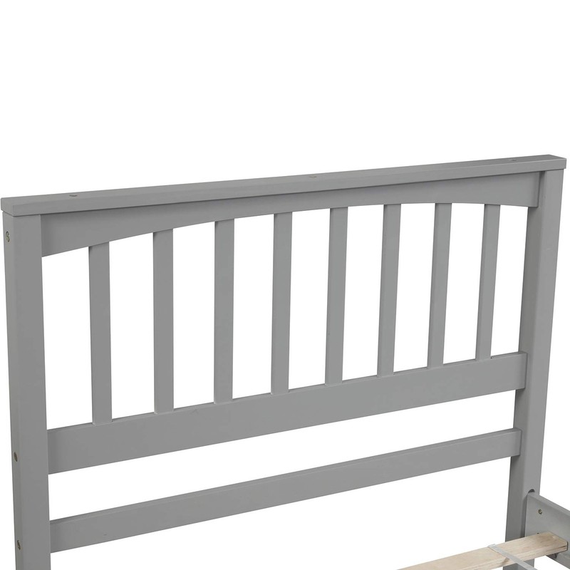 P PURLOVE Twin Size Bed Frame,Solid Wood Platform Bed with