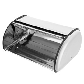 DYRABREST Stainless Steel Steel Bread Box Roll Top Bread Box with Cover Large Capacity Bread Storage Container for Storing Bread, Pastries, Doughnuts, Biscuits, Silver