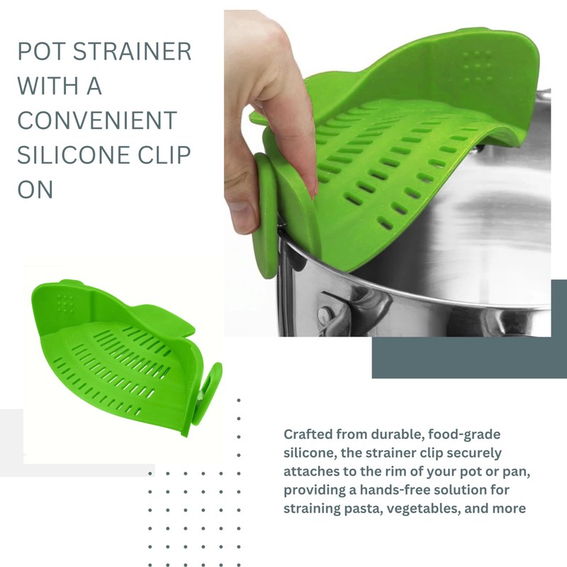 Generic silicone food strainer, Small, Green