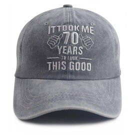 70th Birthday Decorations for Men Women, Vintage 1955 Happy Birthday Hat, Adjustable Cotton Embroidery 70 Years Old Baseball Cap, Funny Retirement Gifts for Dad Mom Grandpa Grandma Senior Citizen