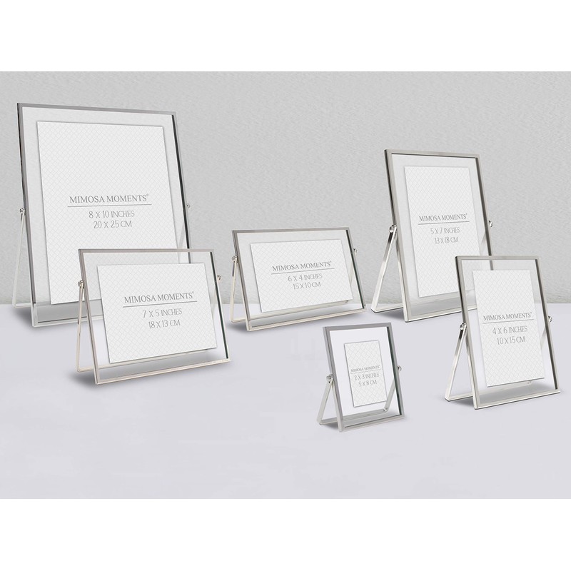 MIMOSA MOMENTS Silver Metal Floating Picture Frame (Silver, 4x6)
