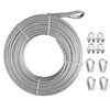 WRFDEC 1/4 Steel Cable with Loops,75Ft Wire Rope with Clamps