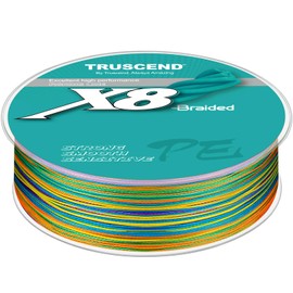TRUSCEND X8 Braided Fishing Line, Durable and Valuable PE Braided Line for Professionals, Thinner, Smoother Performance for Good Casting, Must-Have Freshwater Fishing Tackle Fishing Gift for Men