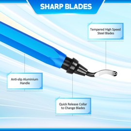 DIYLAND Deburring Tool Set, Metal Handle Hand Deburrer with 10 BS1010 Replacement Blades, 360° Rotating, for Plastic, 3D Printing, Metal, Aluminium, PVC, Steel