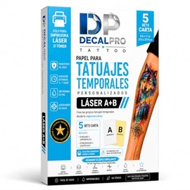 Papel para Tatuajes Temporales Láser A+B 5 Sets Carta Hojas Impresora Láser