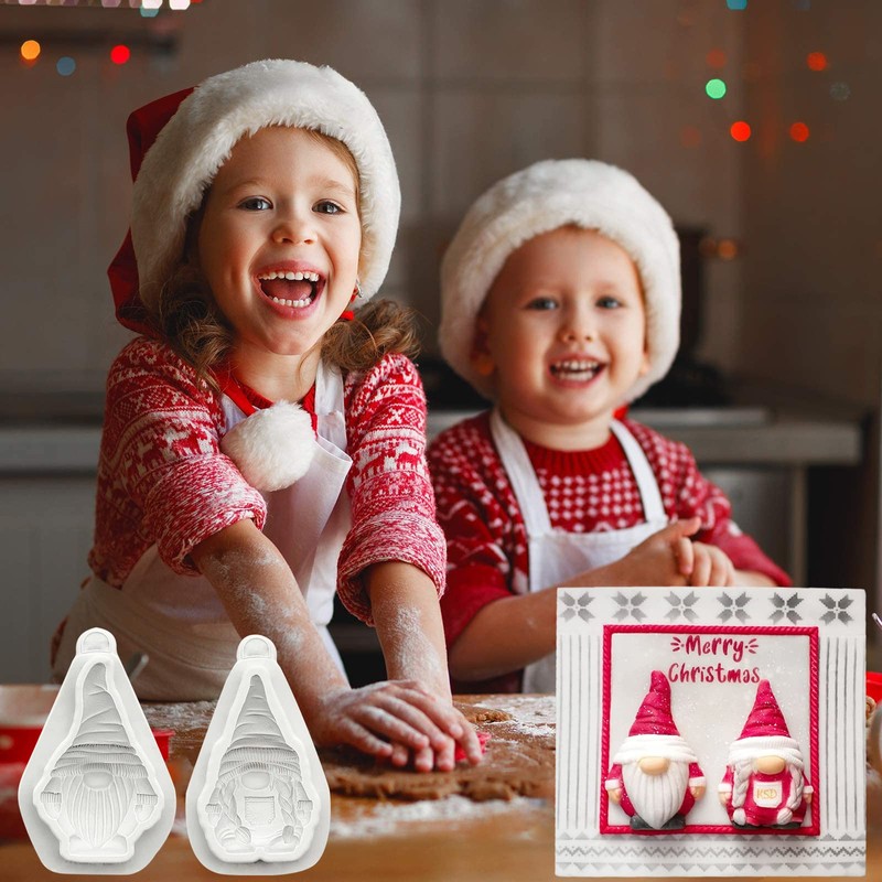 Christmas Gnome Doll Fondant Mold Grey