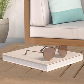 ANDWOOD Oversized Aviator Sunglasses for Women Men Big Large Rimless Metal Frame with Spring Hinges Sun glasses Polarized Black Brown Shades