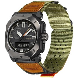 23mm Rugged Nylon Band Compatible with Casio Watch,for PRW-6800/6900Y/3400Y,PRW-60Y/61Y/50Y/51/70Y/30/35,PRT-B50/B70,PRW-73X,Military Style Replacement Strap