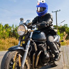 Motorcycle Helmet Cover, Funny Motorcycle Helmet Cover Sleeve, Motorbike Helmet Protective Cover for Full Face Helmets Men and Women (Blue Frog)