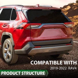 LQI Rear Bumper Guard Lower Valance Panel Cover Silver Compatible with Toyota RAV4 2019-2022 524530R060B0, TO1195120