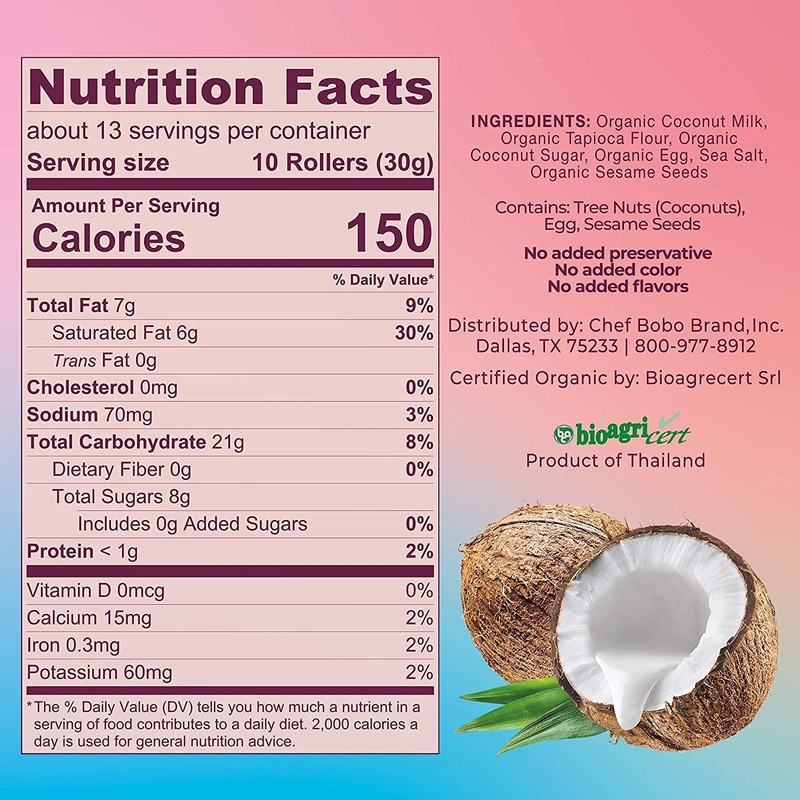 Ava Organics - Coconut Crispy Rollers - Original Coconut (Family