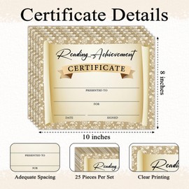 Gold Award Certificates for Kids, 25 Reading Achievement Certificate Awards for Students, Preschool & Kindergarten Graduation, School Graduation Ceremony -09