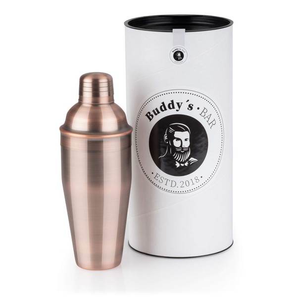 Buddy´s Bar Classic Bar Shaker High Quality 700ml Cocktail Shaker Food Safe with Gift Box Antique Copper