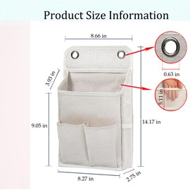 Hanging Basket for Organizing, Wall Organizer with Pockets and Over The Door Organizer，Can for Home, Closet, Office and Camper (2 White)