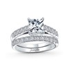 Brilliant Cubic Zirconia Square Princess Cut Solitaire Cathedral Setting Thin