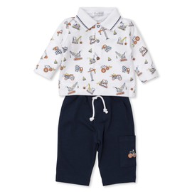 Kissy Kissy Baby-Boys - Conjunto de pantalones con estampado de excavadores de suciedad para bebés, Multicolor, 9 Meses
